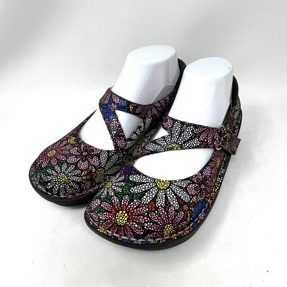 Alegria Dayna Daisy Chain 564 Women Floral Black Multi Size 37 US 7 Cottage Boho